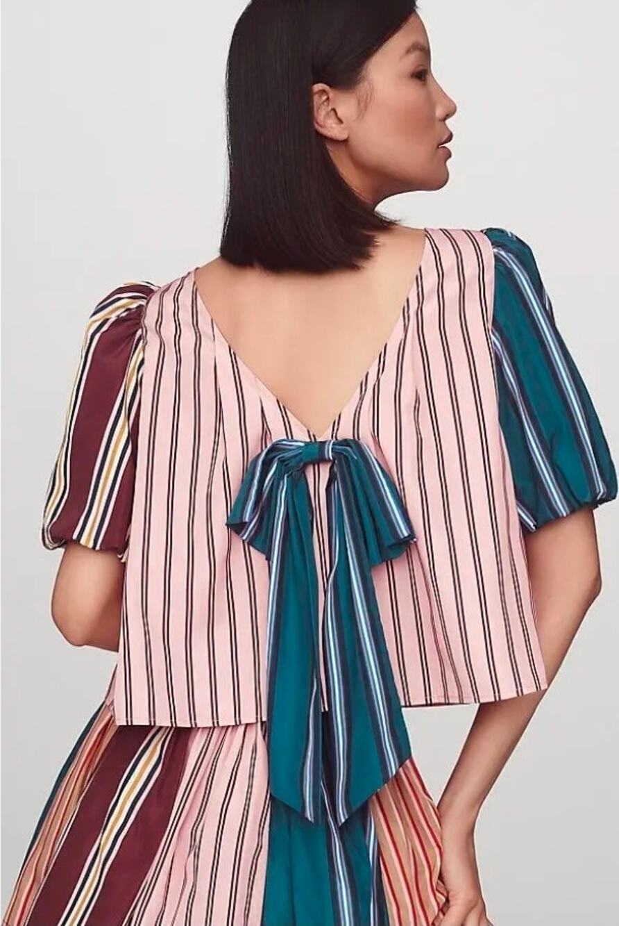 NWT Maeve x AnthropologieTaffeta Bow Swing Blouse. Size M. Retails $98